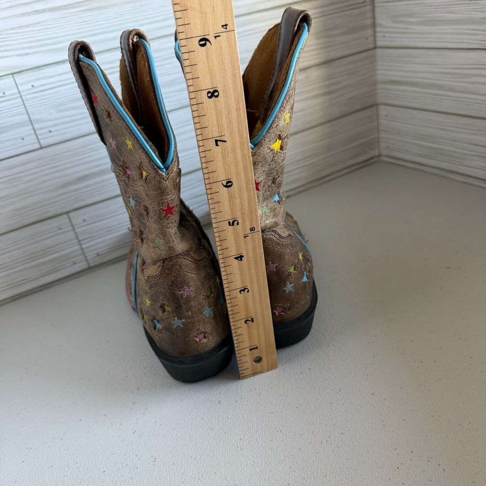 Dan Post girls leather cowgirl stars  boots - Picture 6 of 7